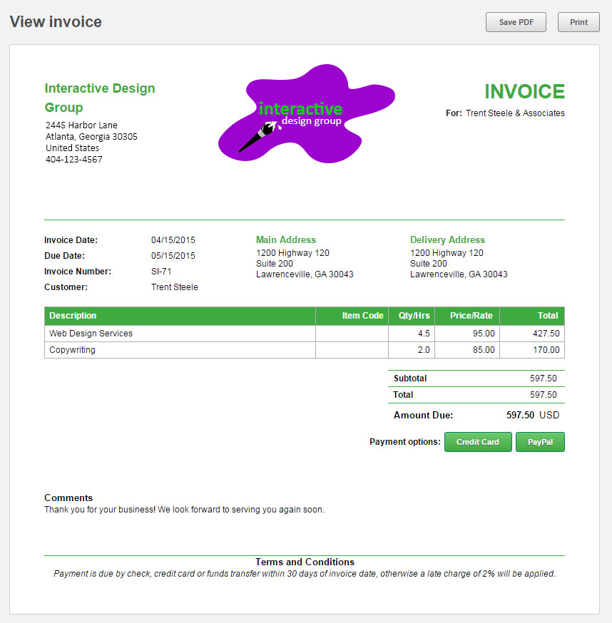 Sage One Custom Invoices